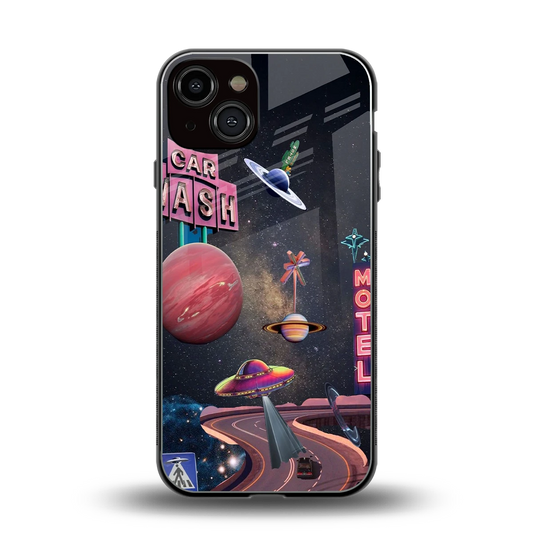 Cosmic Path back phone cover | glass case for iphone 13