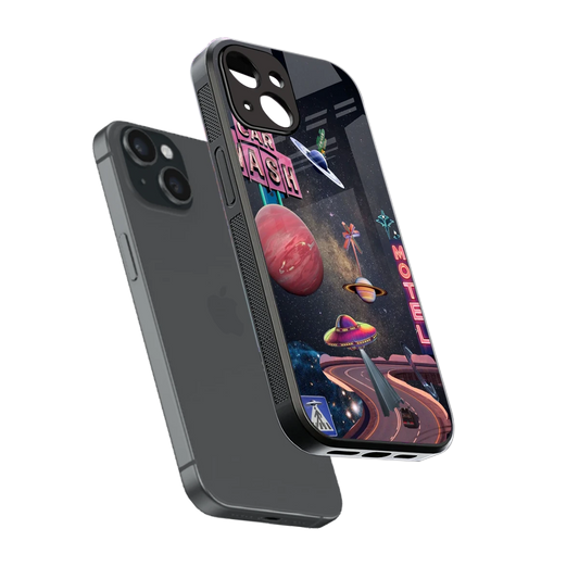 Cosmic Path sleek iphone 14 cover with tempered glass back and TPU edges