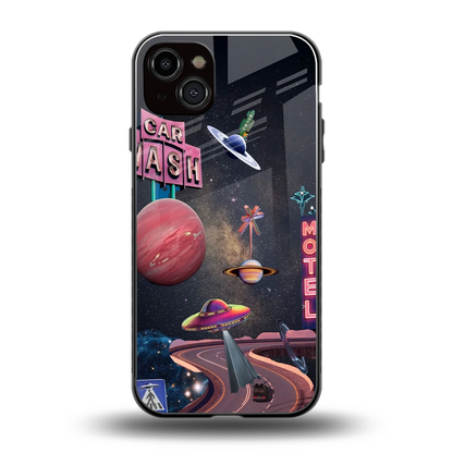 Cosmic Path back phone cover | glass case for iphone 15 plus