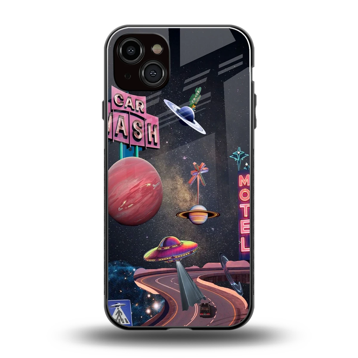 Cosmic Path back phone cover | glass case for iphone 14 plus