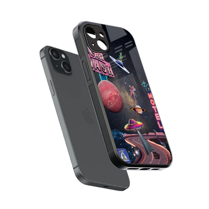 Cosmic Path sleek iphone 14 plus cover with tempered glass back and TPU edges
