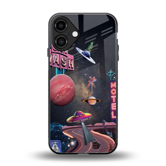Cosmic Path back phone cover | glass case for iphone 16 plus