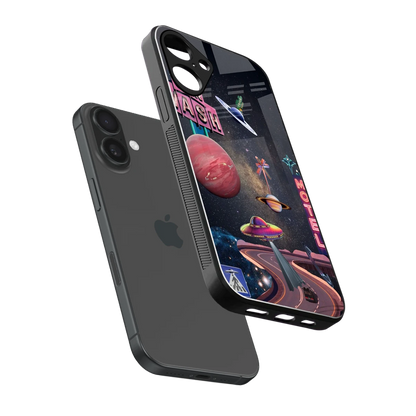Cosmic Path sleek iphone 16 plus cover with tempered glass back and TPU edges