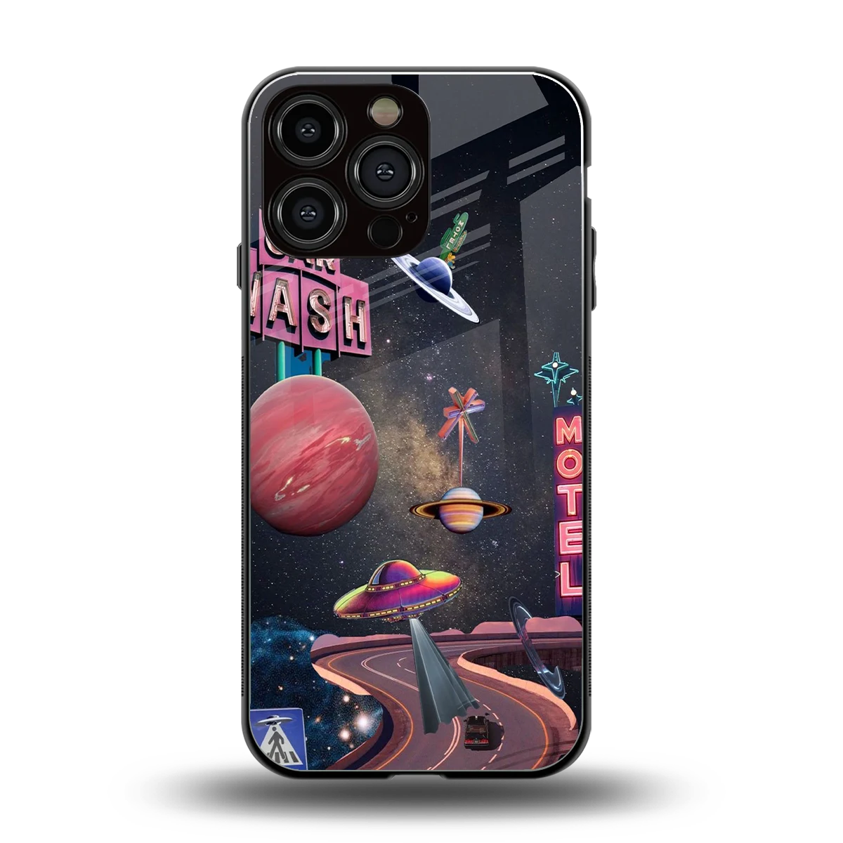 Cosmic Path back phone cover | glass case for iphone 16 pro max