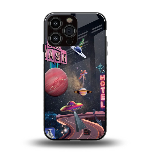 Cosmic Path back phone cover | glass case for iphone 16 pro max