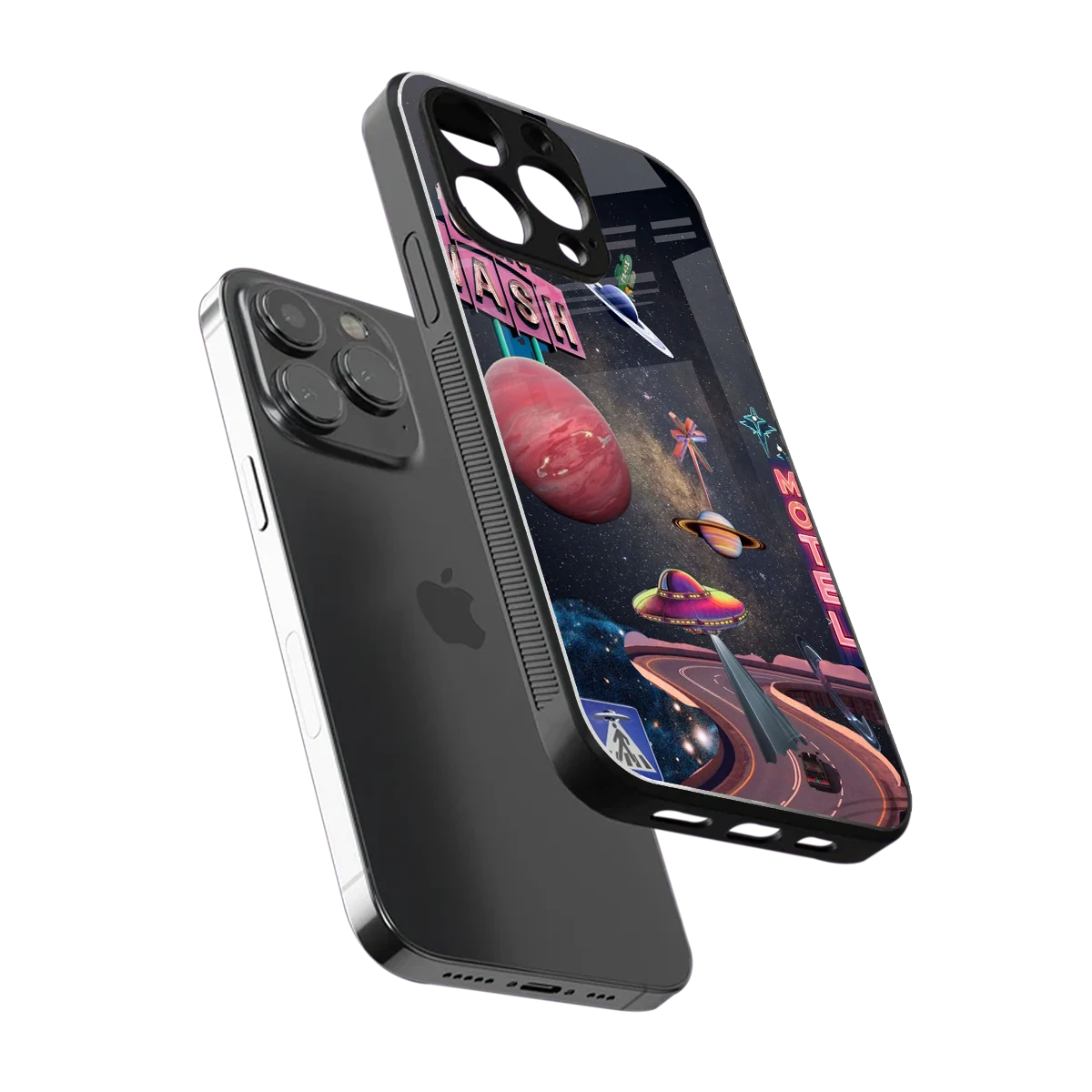 Cosmic Path sleek iphone 16 pro max cover with tempered glass back and TPU edges