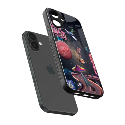 Cosmic Path sleek iPhone 16 cover with tempered glass back and TPU edges