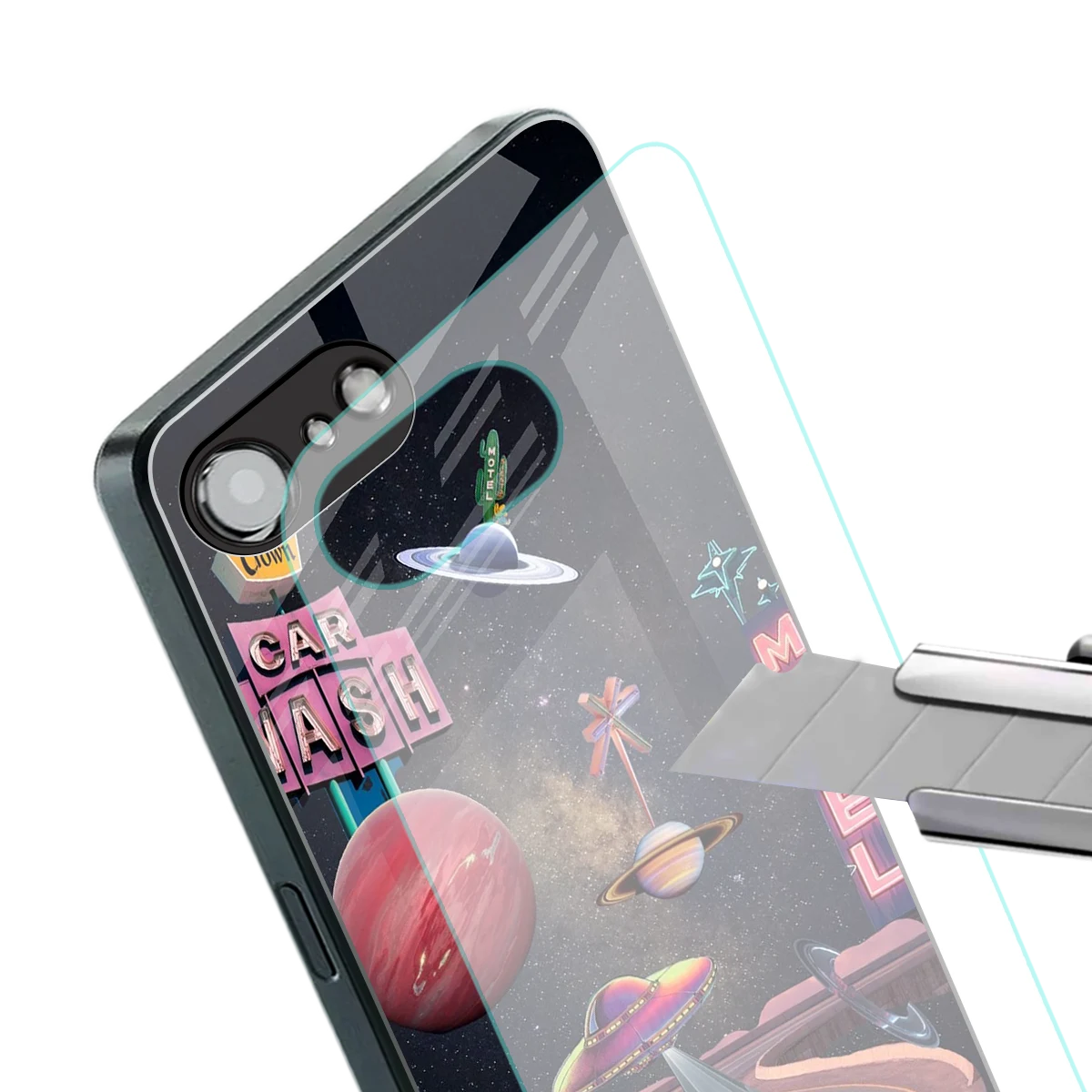 Cosmic Path stylish phone case for iphone 17e | glossy glass and slim fit