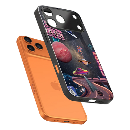 Cosmic Path sleek iphone 17 pro cover with tempered glass back and TPU edges