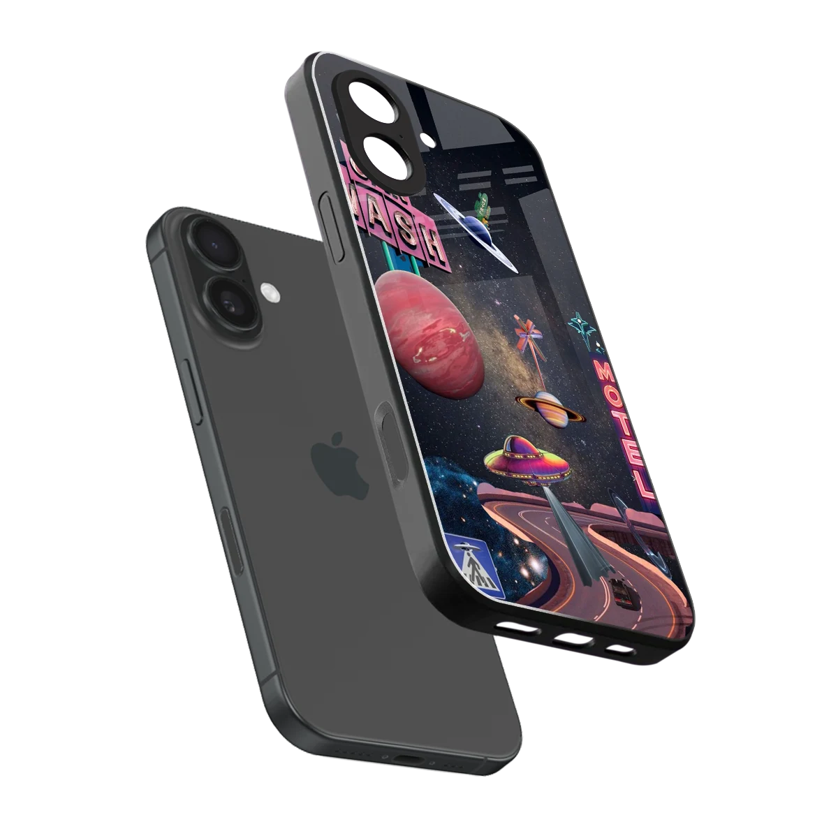 Cosmic Path sleek iphone 17 cover with tempered glass back and TPU edges
