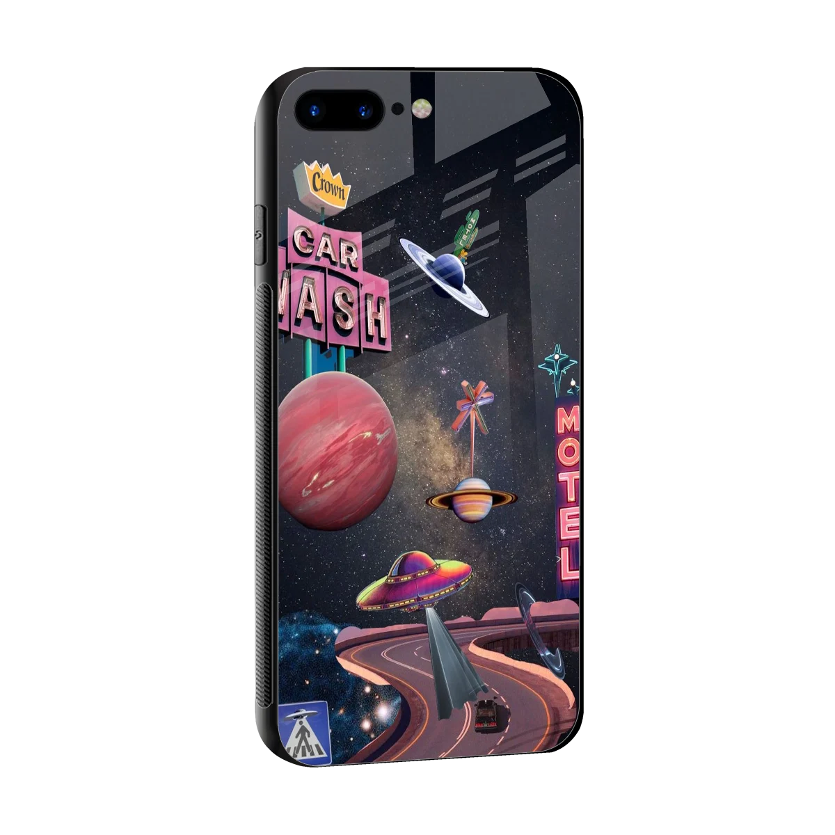 Cosmic Path sleek iphone 8 plus cover with tempered glass back and TPU edges