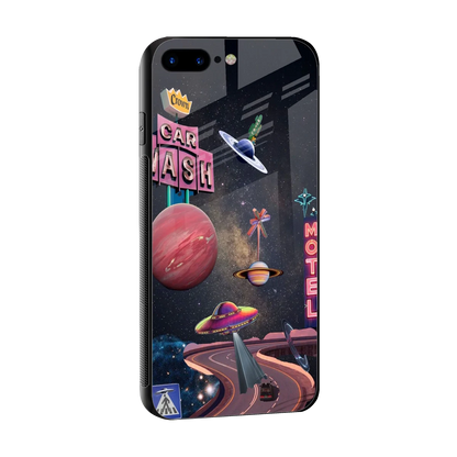Cosmic Path sleek iphone 8 plus cover with tempered glass back and TPU edges