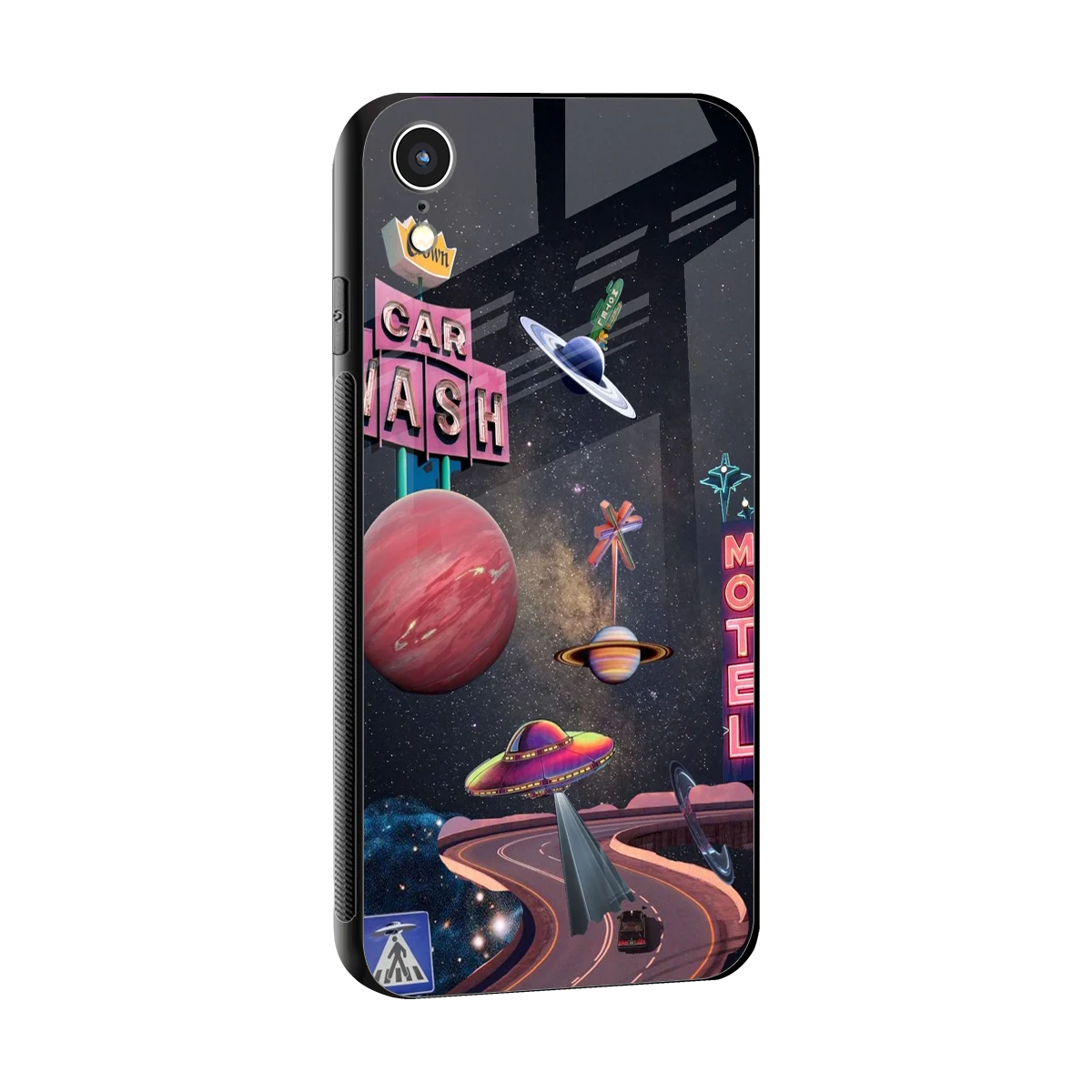 Cosmic Path sleek iphone xr cover with tempered glass back and TPU edges