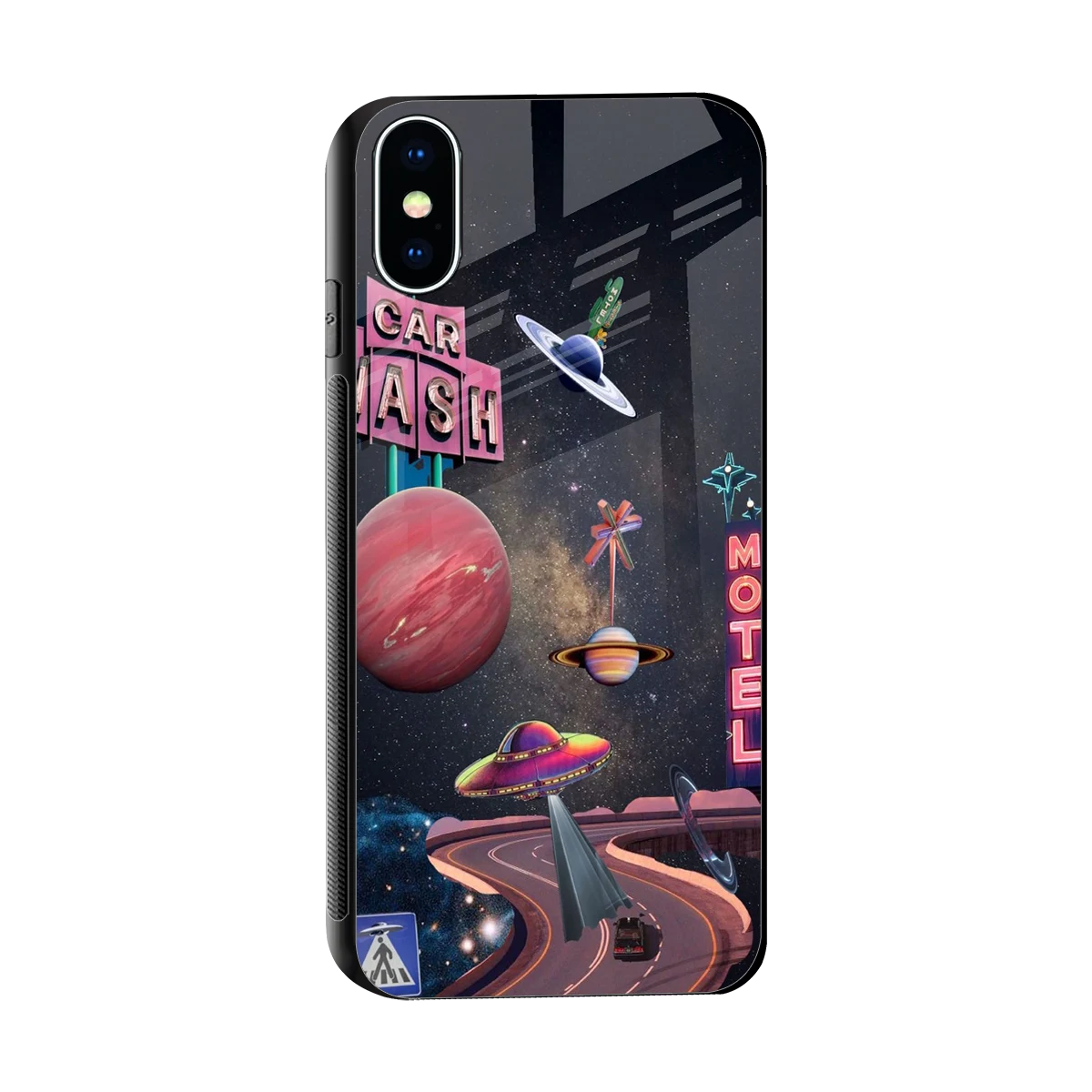 Cosmic Path sleek iphone xs cover with tempered glass back and TPU edges