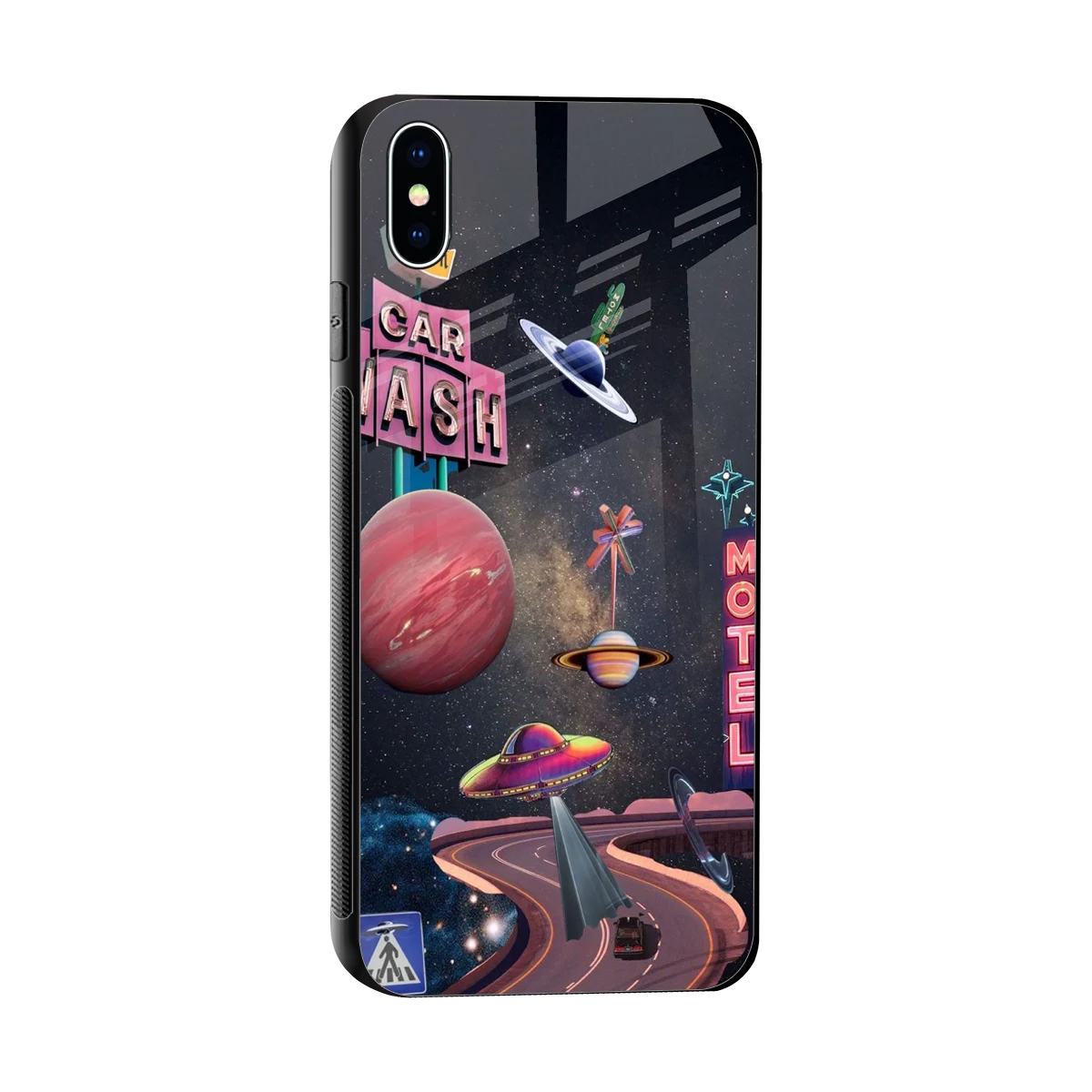 Cosmic Path sleek iphone xs max cover with tempered glass back and TPU edges