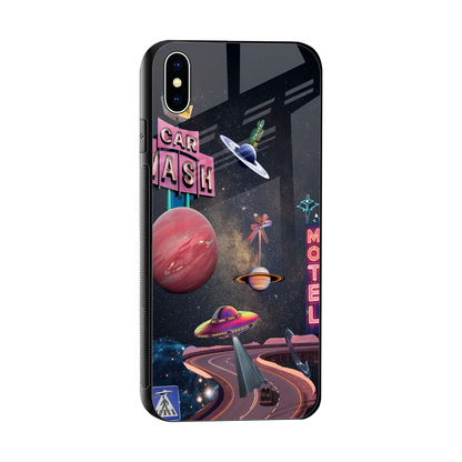 Cosmic Path sleek iphone xs max cover with tempered glass back and TPU edges