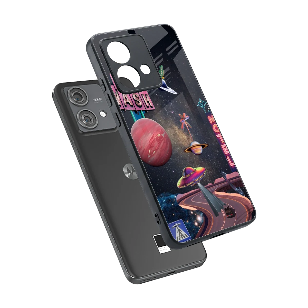 Cosmic Path sleek motorola edge 40 neo 5g cover with tempered glass back and TPU edges
