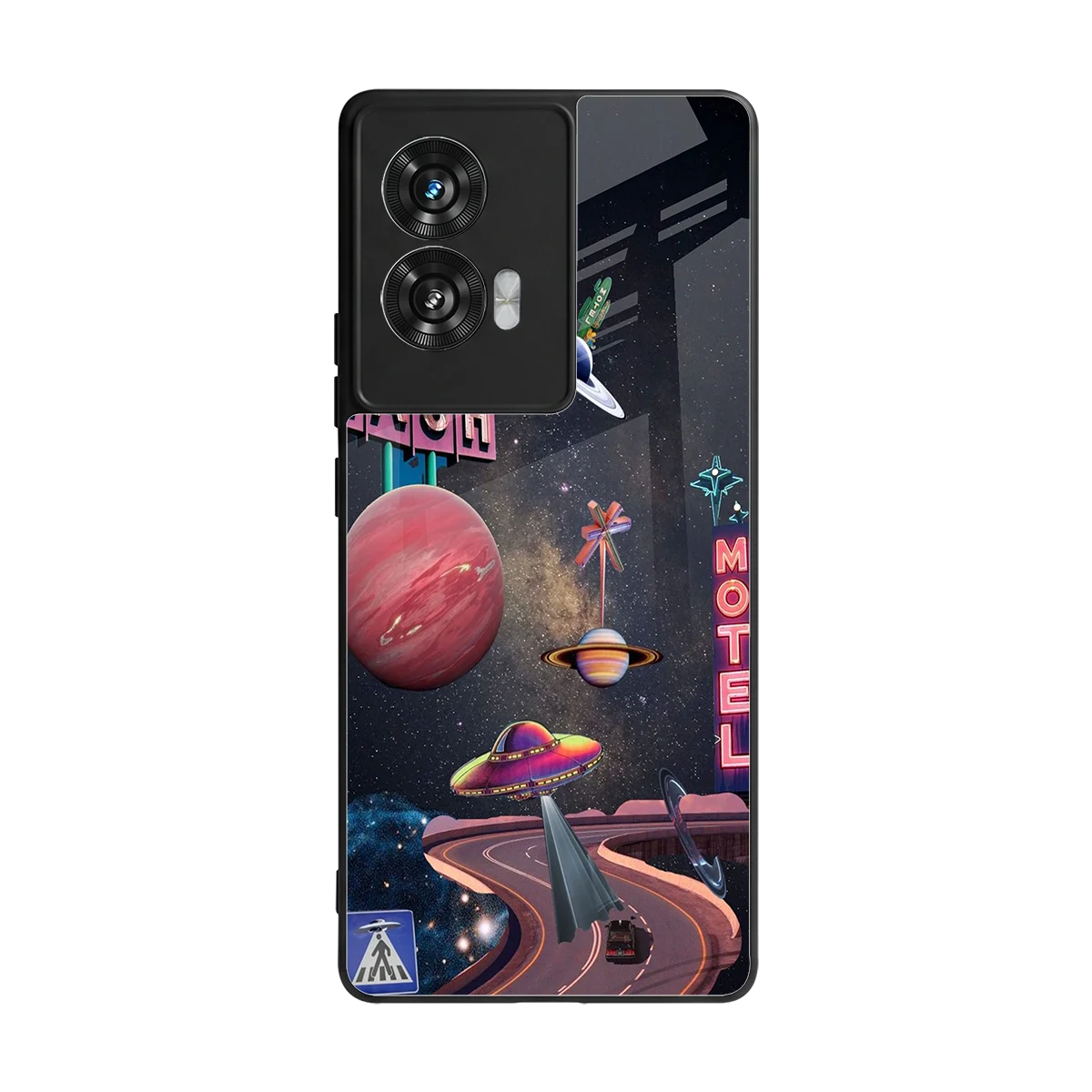 Cosmic Path back phone cover | glass case for motorola edge 50 fusion