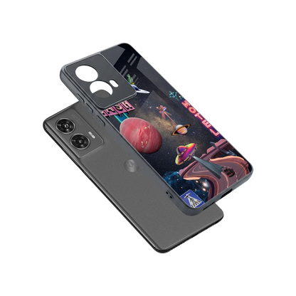 Cosmic Path sleek motorola edge 50 fusion cover with tempered glass back and TPU edges