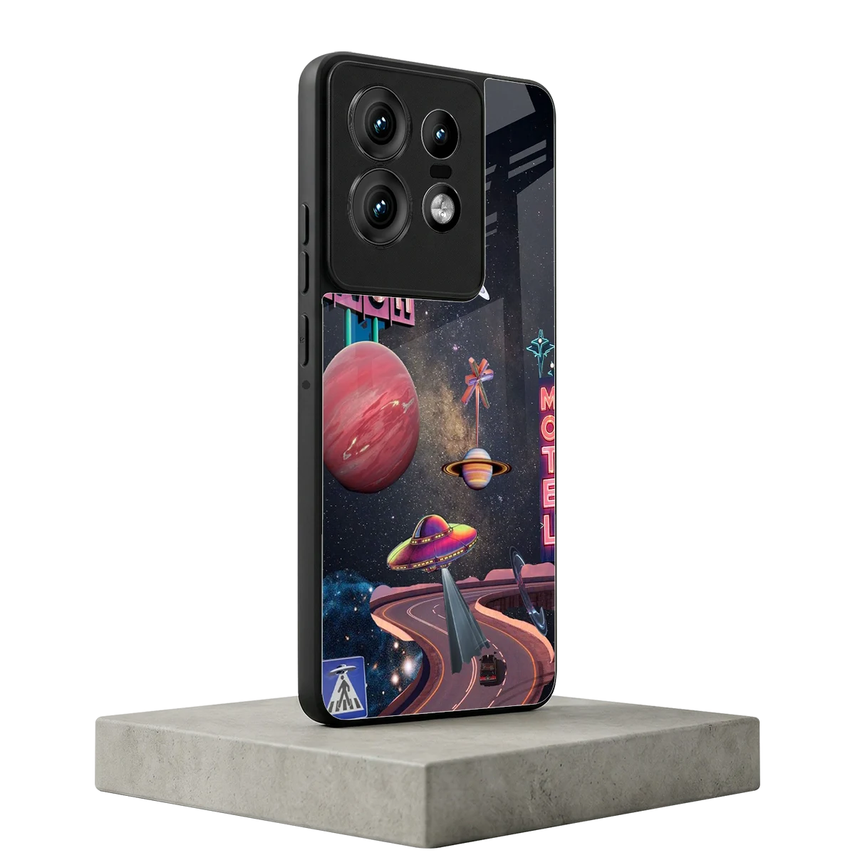 Cosmic Path motorola edge 50 pro mobile cover | shockproof glass phone case