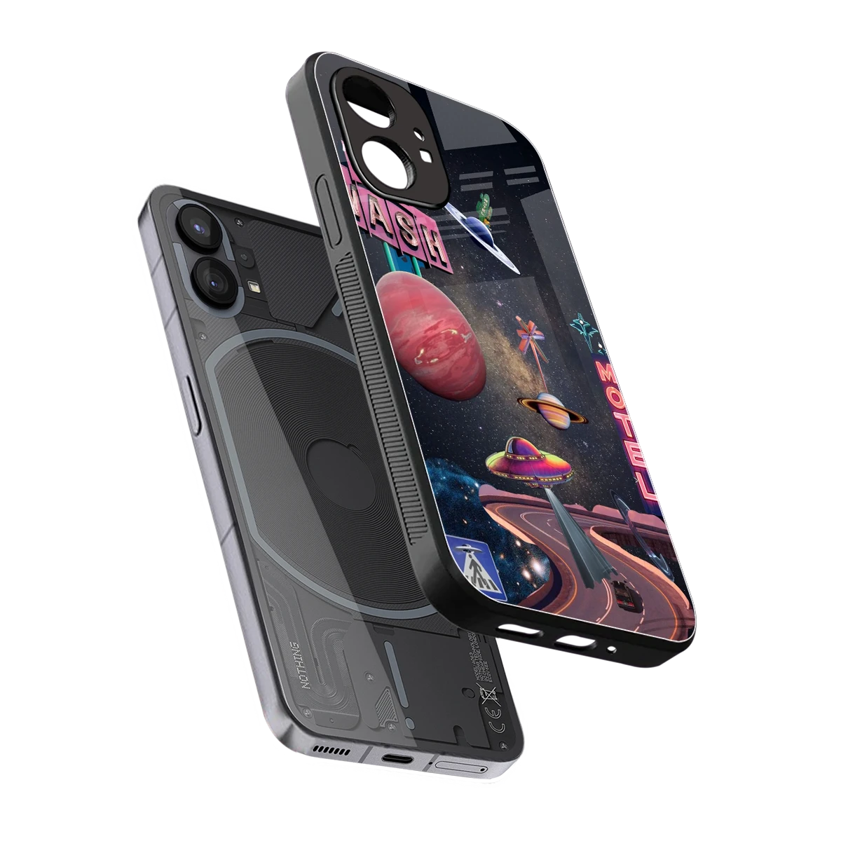 Cosmic Path sleek nothing phone 1 cover with tempered glass back and TPU edges