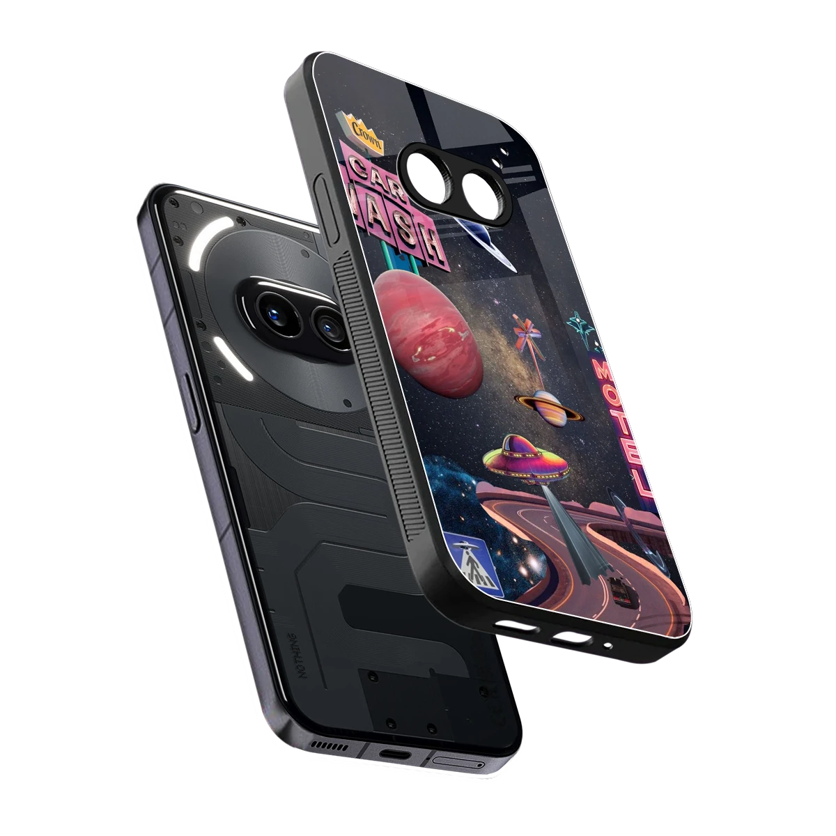 Cosmic Path sleek nothing phone 2a plus cover with tempered glass back and TPU edges