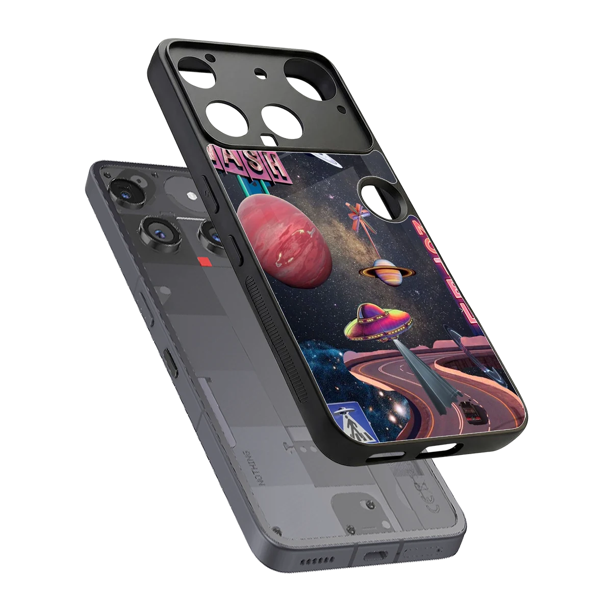 Cosmic Path sleek nothing phone 3 cover with tempered glass back and TPU edges