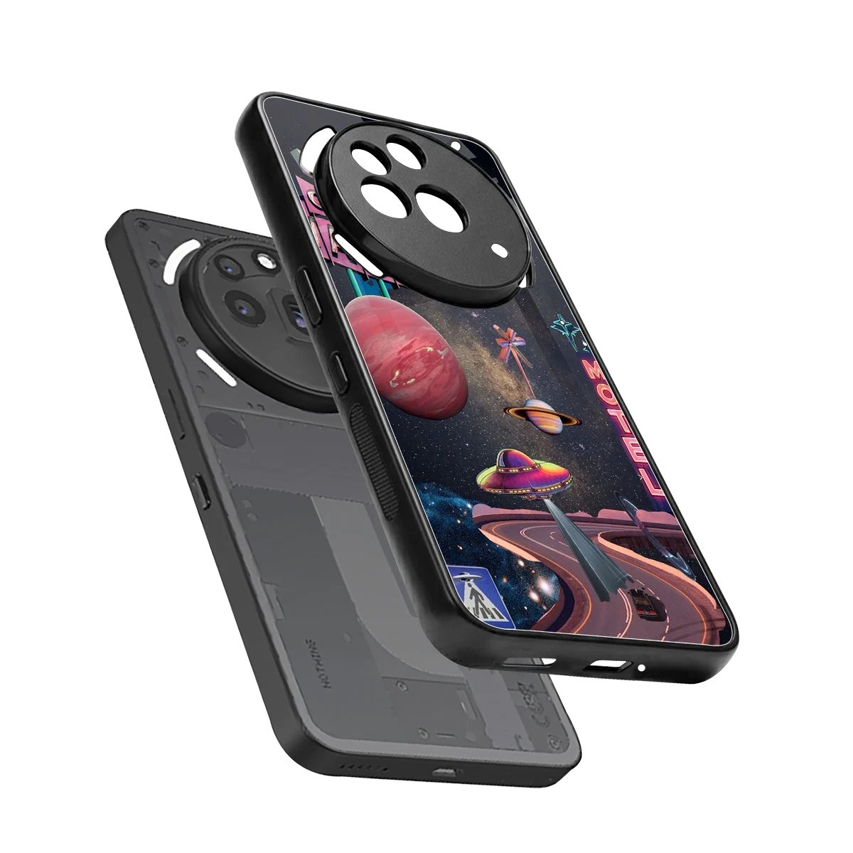 Cosmic Path sleek nothing phone 3a pro cover with tempered glass back and TPU edges