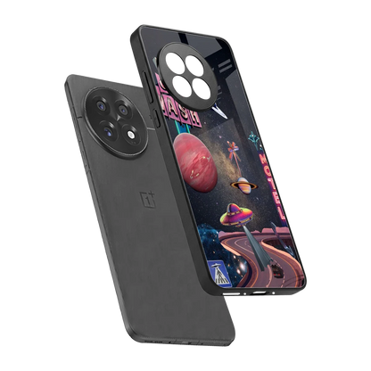 Cosmic Path sleek oneplus 13r cover with tempered glass back and TPU edges