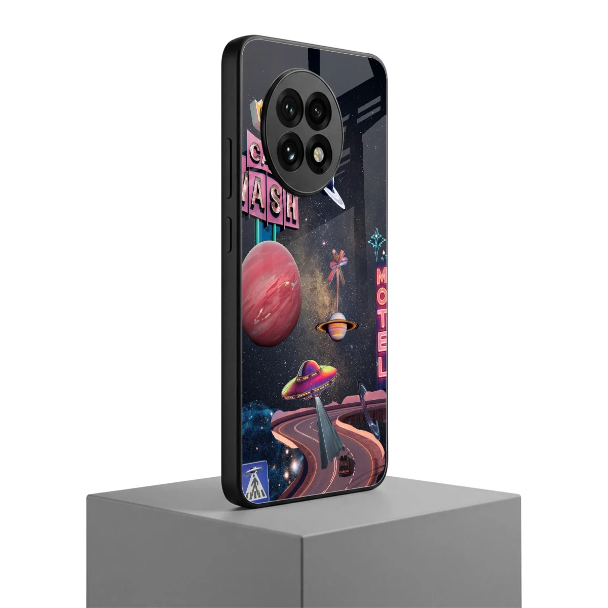 Cosmic Path oneplus 13r mobile cover | shockproof glass phone case