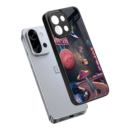 Cosmic Path sleek oneplus 13s cover with tempered glass back and TPU edges