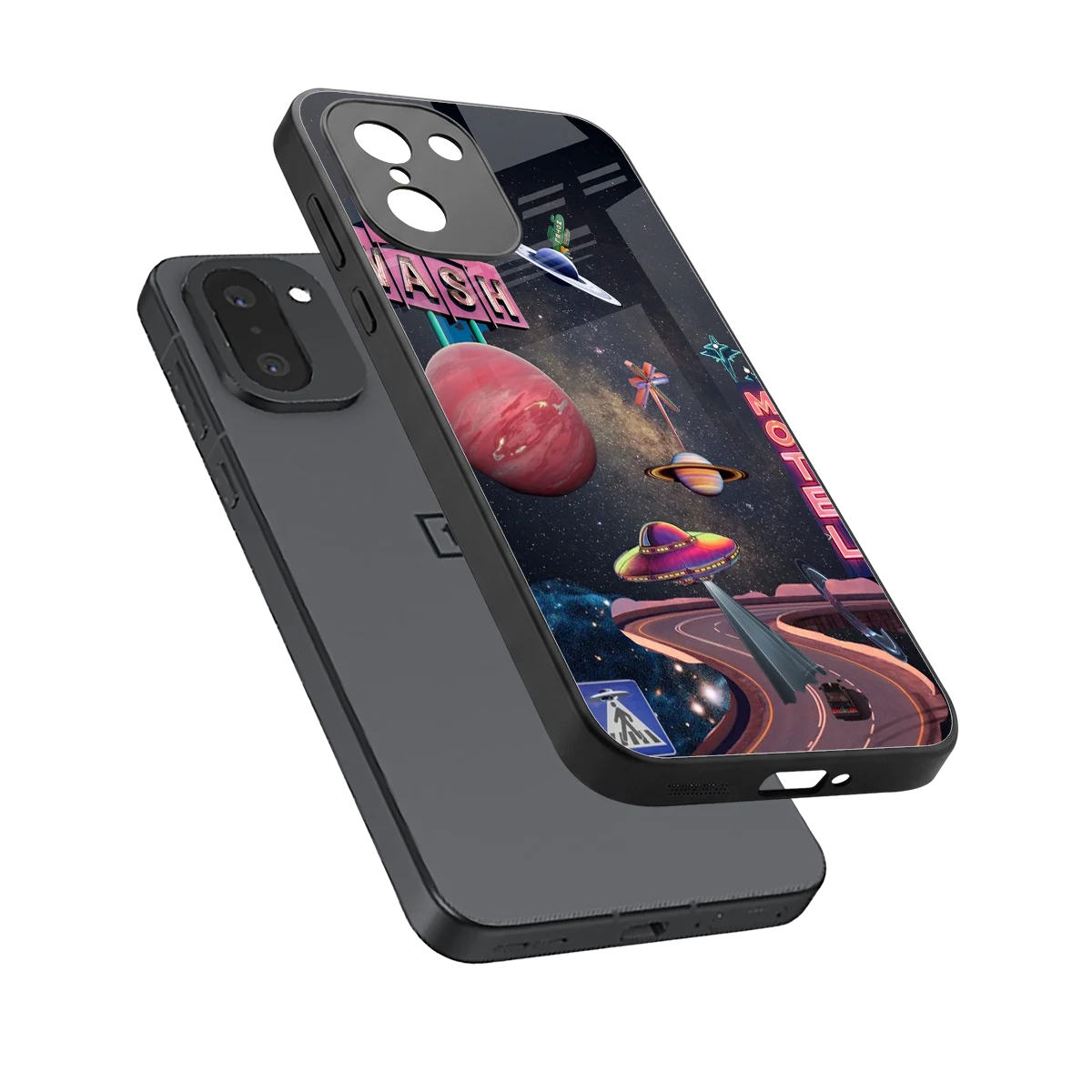 Cosmic Path sleek oneplus 15r cover with tempered glass back and TPU edges