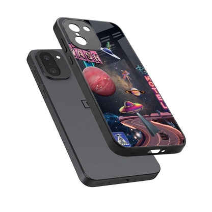 Cosmic Path sleek oneplus 15r cover with tempered glass back and TPU edges