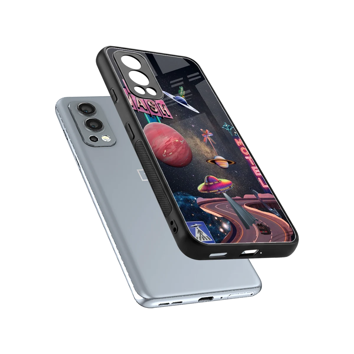 Cosmic Path sleek oneplus nord 2 cover with tempered glass back and TPU edges