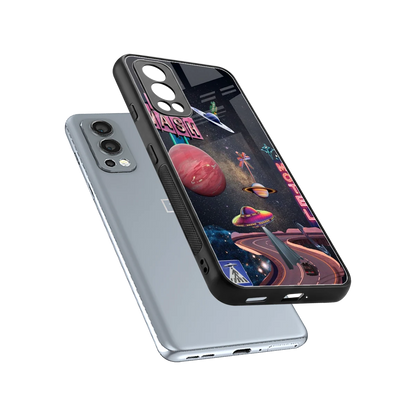 Cosmic Path sleek oneplus nord 2 cover with tempered glass back and TPU edges