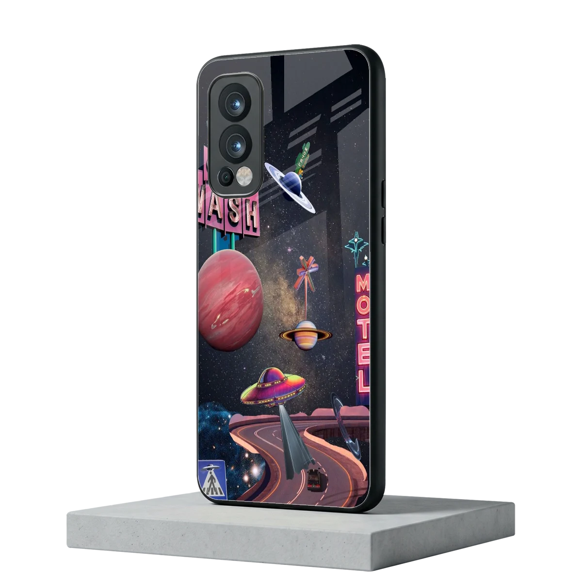 Cosmic Path oneplus nord 2 mobile cover | shockproof glass phone case