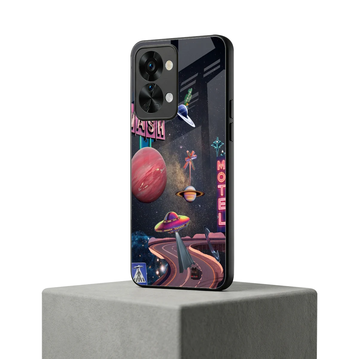 Cosmic Path oneplus nord 2t mobile cover | shockproof glass phone case