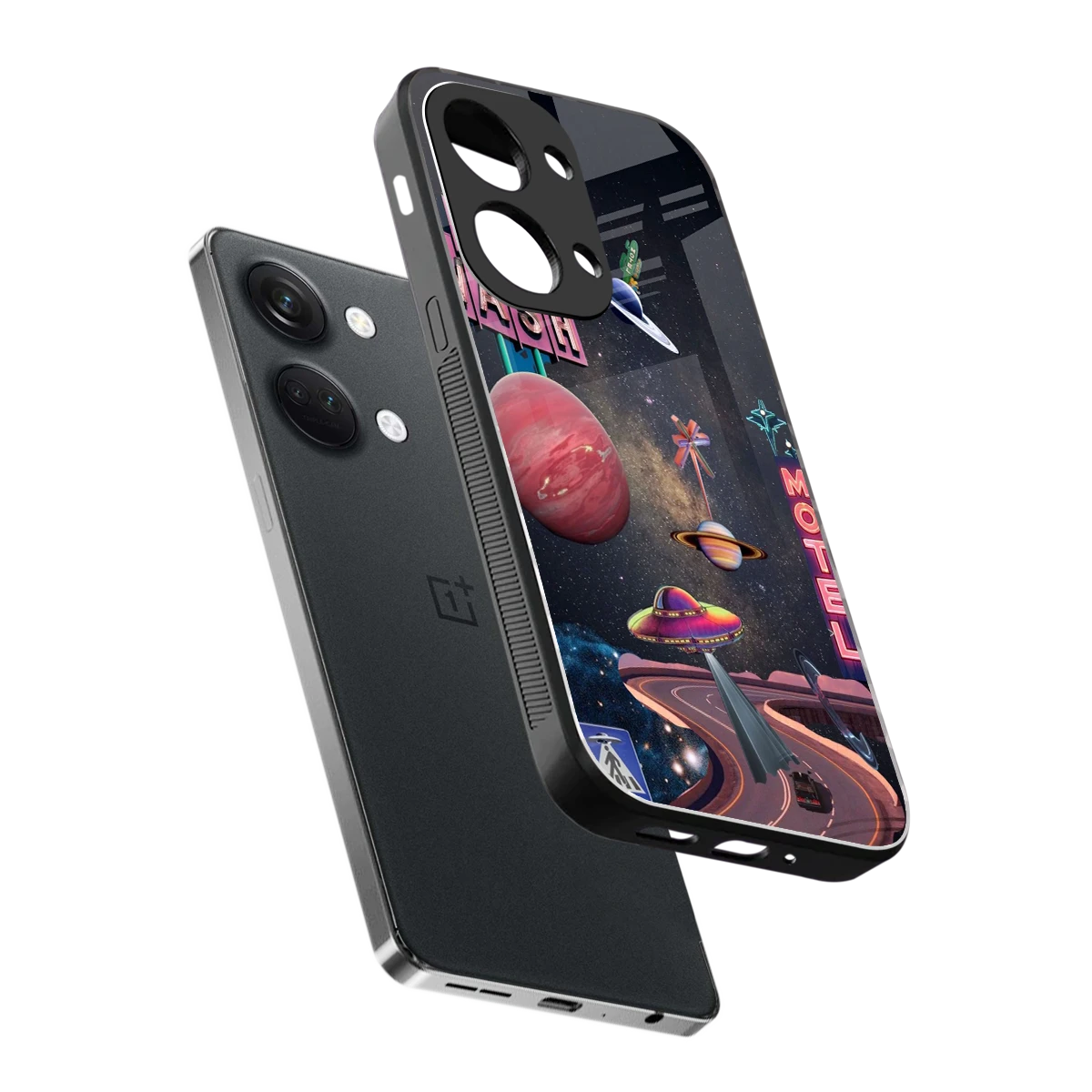 Cosmic Path sleek oneplus nord 3 cover with tempered glass back and TPU edges