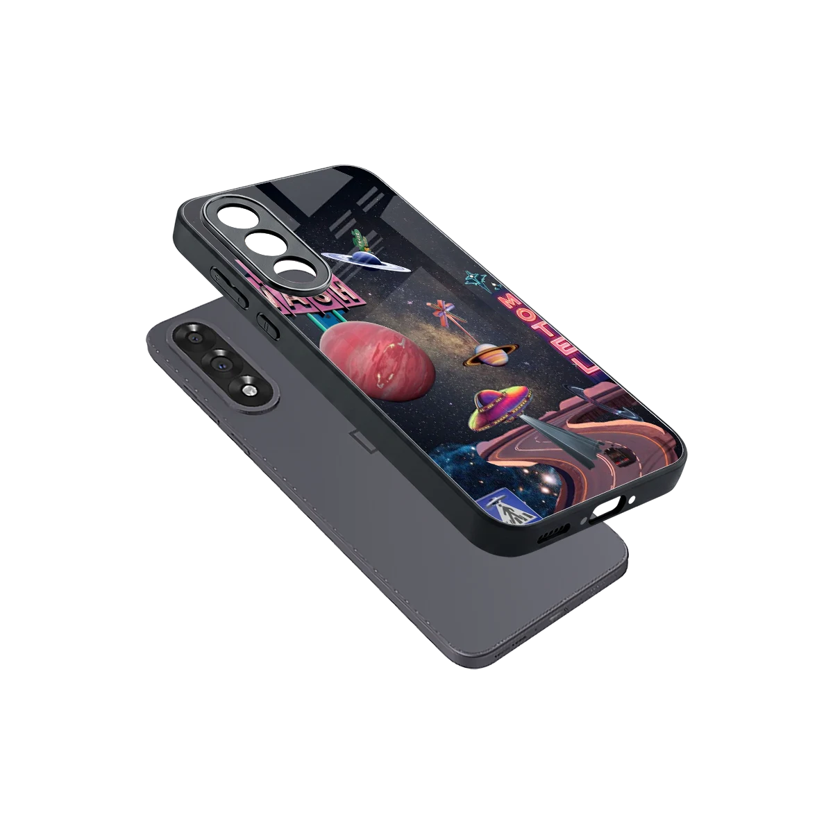 Cosmic Path sleek oneplus nord 5 cover with tempered glass back and TPU edges