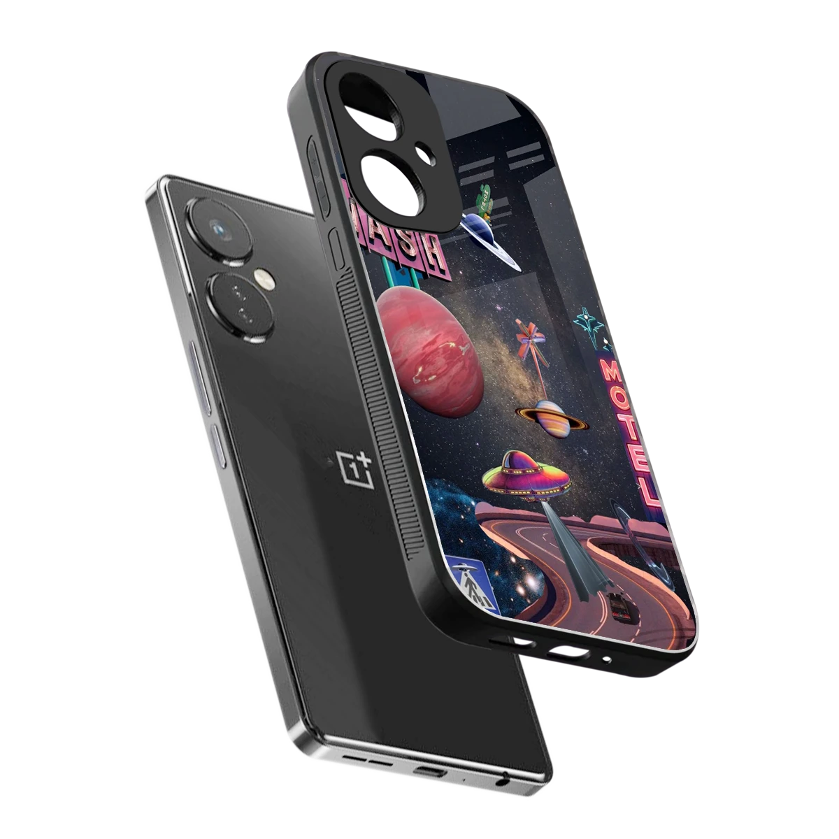 Cosmic Path sleek oneplus nord ce 3 cover with tempered glass back and TPU edges