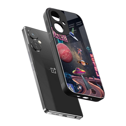 Cosmic Path sleek oneplus nord ce 3 cover with tempered glass back and TPU edges
