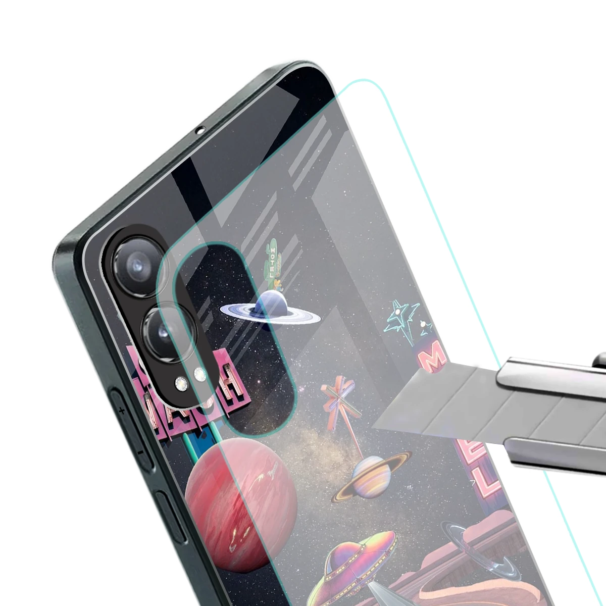 Cosmic Path stylish phone case for oneplus nord ce 4 lite | glossy glass and slim fit