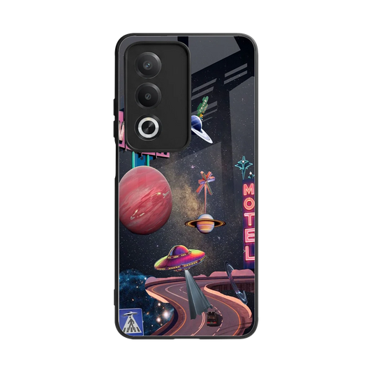 Cosmic Path back phone cover | glass case for oppo a3 pro