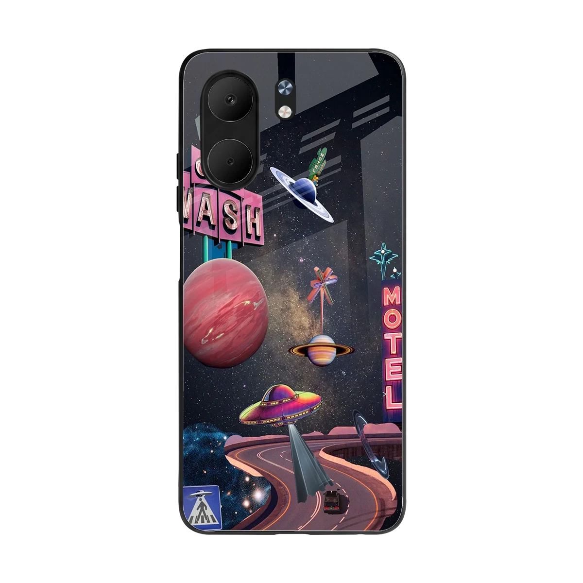 Cosmic Path back phone cover | glass case for oppo a5x 5g