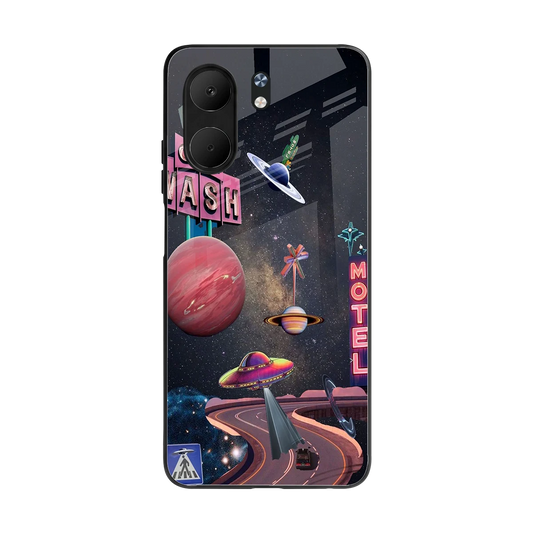 Cosmic Path back phone cover | glass case for oppo a5x 5g