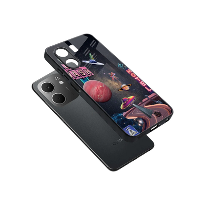 Cosmic Path sleek oppo a5x 5g cover with tempered glass back and TPU edges