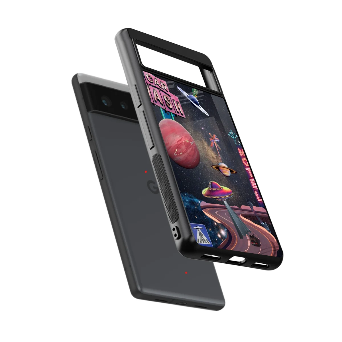 Cosmic Path sleek google pixel 6a cover with tempered glass back and TPU edges