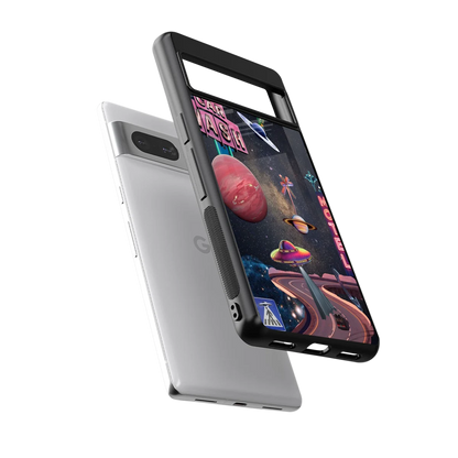 Cosmic Path sleek google pixel 7a cover with tempered glass back and TPU edges