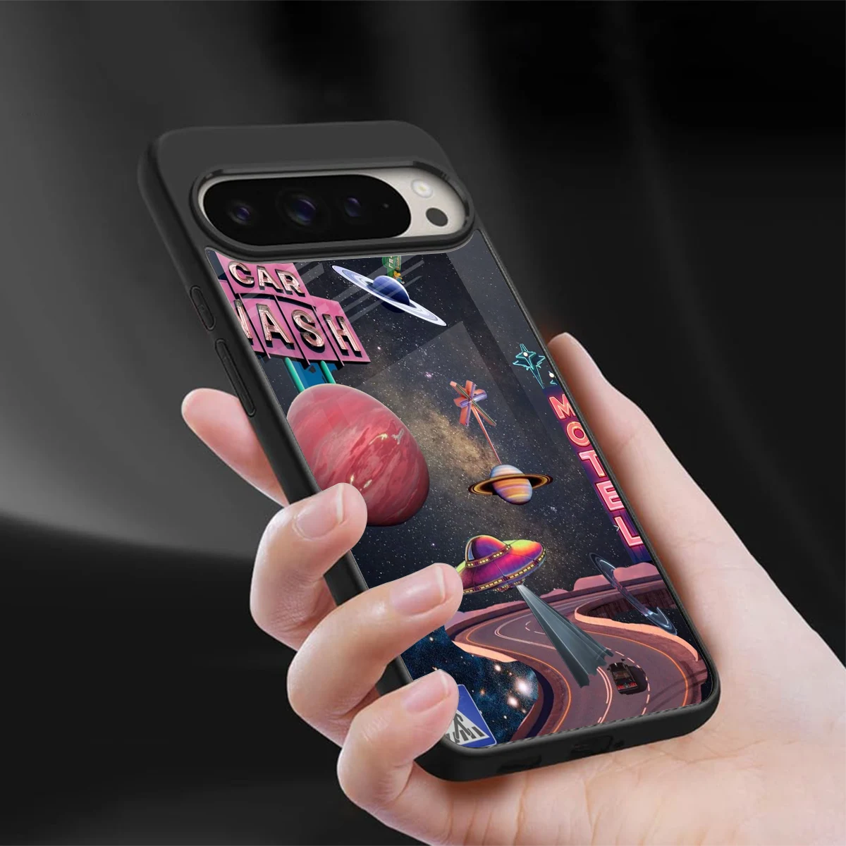 Cosmic Path sleek google pixel 9 pro xl cover with tempered glass back and TPU edges
