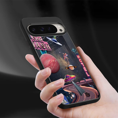 Cosmic Path sleek google pixel 9 pro xl cover with tempered glass back and TPU edges